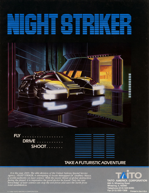 Night Striker (US) Arcade Game Cover